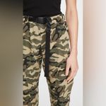 Pam & Gela  Green Camouflage Print Cargo Cropped Military Pull On Pants‎ Size S Photo 1