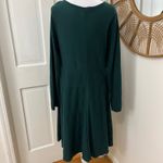 J.Jill  Sz M Evergreen Fit Flare Tiered Sweater Dress Cotton Blend Holiday Cozy Photo 2