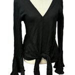 Ruffled Bell Sleeve V Photo 0