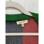 Love Sen Striped Long Sleeve Open Front Metal Mesh Cardigan Green Women's S / M Photo 1