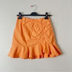 Showpo Astarte Ruched Mini Skirt In Sherbet NEW Size 2 Orange Photo 4