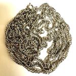 Trifari Crown vintage silver tone long chain necklace Photo 0