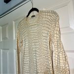 J. McLaughlin Lenny Crocidilla Crocodile Animal Print Sweater Size Small Cream Photo 1