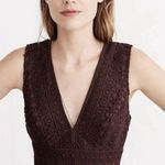 Abercrombie & Fitch Lace Crochet V-Neck Skater Dress Burgundy Mini Dark Romantic Photo 3