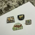 Lot Of 4 Pretty Handmade Costume Brooch Pin Handcrafted Costume Jewelry Photo 1