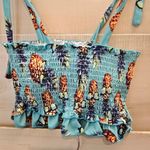 {S} Pineapple With Sunglasses Bikini Smocked Top Teal Yellow Size undefined Photo 4