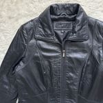 Avanti Jacket Genuine Leather Full Zip Up Collared Vintage Black S Photo 4