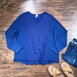 Sahalie • Your Best Bet lightweight sweater blue pullover linen cotton knit Size 1X Photo 1