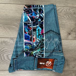 INKnBURN Blue Denim Pocket Graphic Bike Active Shorts Size Small Photo 2