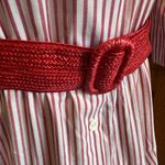Vintage Shirt Dress Red & White Stripe EJM Ltd Size 11 Photo 2