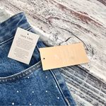 JustFab NWT  Women's Blue Jeans with Rhinestone Accents Straight Leg Photo 5