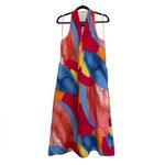 Banana Republic NWT  Linen Blend Twist Back Midi Dress in Brushstroke Multi - M Photo 2
