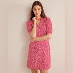 Boden red floral mini tea dress Size 4P Photo 10