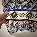 Vintage 80s Croquet Club Knit Grandpa Oversized Sweater Coogie Style 3D Burgundy White Size M Photo 2