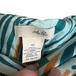 Odille by Anthropologie fully lined geometric print cotton skirt size 12 Blue Photo 3