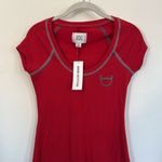 BDG  Urban Outfitters NWT Red Annabelle Tee Mini Dress Contrast Stitch Small‎ Photo 4