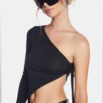 Edikted  Dolls Kill Franki Long Sleeve  Asymmetric Crop Top Black XL Photo 1
