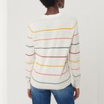 Loft  Ivory Striped Modern Crew Neck Sweater sz XS Photo 1