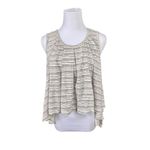 Free People Turn it Up Cream Striped High-low Tank Top SMALL NWT Baggy Y2k Photo 2