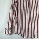 BP B.P. White Red Stripes Viscose Button Up Shirt Junior Size Large Nautical Prep Photo 6