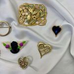 Lot of Gold Toned Vintage Gothic Whimsygoth Regency Pins & Brooches Photo 2