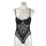 Bardot Black Sleeveless Floral Lace Sleeveless Cami Teddy Bodysuit Top Size S Photo 1