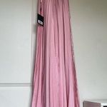 Mac Duggal NWT 26992 Halter Pleated Maxi Dress in Pink Photo 6