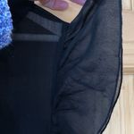 Metro 7 Cap Sleeve Sheer Ruffled Top size XL Black Photo 4