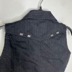 Y2K whimsygoth western ethics black denim vest front zip womens size large Photo 5