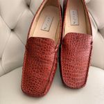 Unisa Talbots Women Brown Croc Embossed Leather Loafers Moccasins Slip-On Flats Photo 6