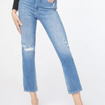 frame denim FRAME Le Sylvie Slender Straight Jeans Womens Size 26 Distressed Light Wash Photo 0