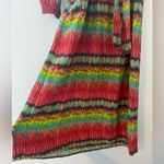 Nordstrom Presley Skye Silk Wrap Dress Women’s XL Belted Vibrant Rainbow Ikat Print Boho Photo 5
