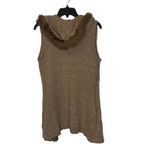 Christopher & Banks Open Hooded Brown Vest Fux Fur Trim Wool Blend Women Small Photo 7
