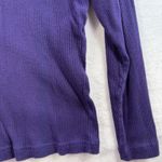 Susan Bristol Vtg L Large Turtleneck lettuce Trim Purple Ribbed Cottagecore 90s Photo 3