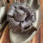 Cristeen Women’s Metallic Gray Sandals Heels Decorated with Rhinestones Size 8 Photo 5