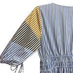Loft MP Striped Tied Puff Sleeve Midi Dress Beach Nautical Spring Casual Party Photo 6