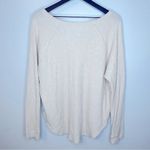 American Eagle  Cream Soft & Sexy Plush Waffle Knit V-neck Loungewear Top Size‎ L Photo 1