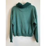 American Eagle  Women’s Sweatshirt Sherpa Collared Henley Green Size Medium Photo 8