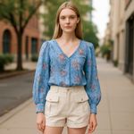 Free People NWOT  Women's "Blossom Eyelet Top Photo 1