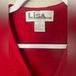 Lisa International Red Boiled Wool Dog Themed Zip Up Vest L READ description Size L Photo 2