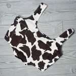 Cropped tank top brown and tan lonestar cow print cropped top shirt festival l Size L Photo 0