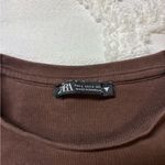 ZARA  Chocolate Brown Long Sleeve Crop Top Photo 1
