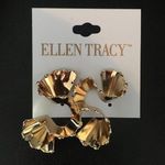 Ellen Tracy  Ribbons Swirl Gold Earrings Photo 0
