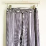 Angie Navy Striped Wide Leg Beach Pants Photo 1