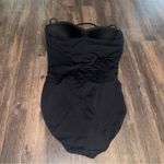 La Blanca Island Goddess Black Twist Front Bandeau One Piece Swimsuit Photo 6