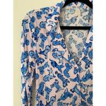 Lilly Pulitzer  EUC Dog Print Pink Blue Long Sleeve Button Down Pajama PJ Shirt S Photo 1