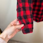 Madewell ✨ Women’s Red Black Buffalo Plaid Collared Long Sleeve Shirt Medium Photo 3
