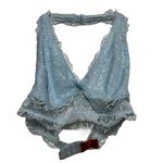 Chance Deep V Lace Floral Bralette Halter Casual Comfort Breathable Light Blue S Photo 1