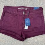 American Eagle AEO outfitters maroon super super stretch high rise Shortie 8 NWT Photo 0
