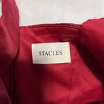 STACEES Burgundy Satin Square Neckline Formal Mini Dress NWT Sz 4 Red Photo 3